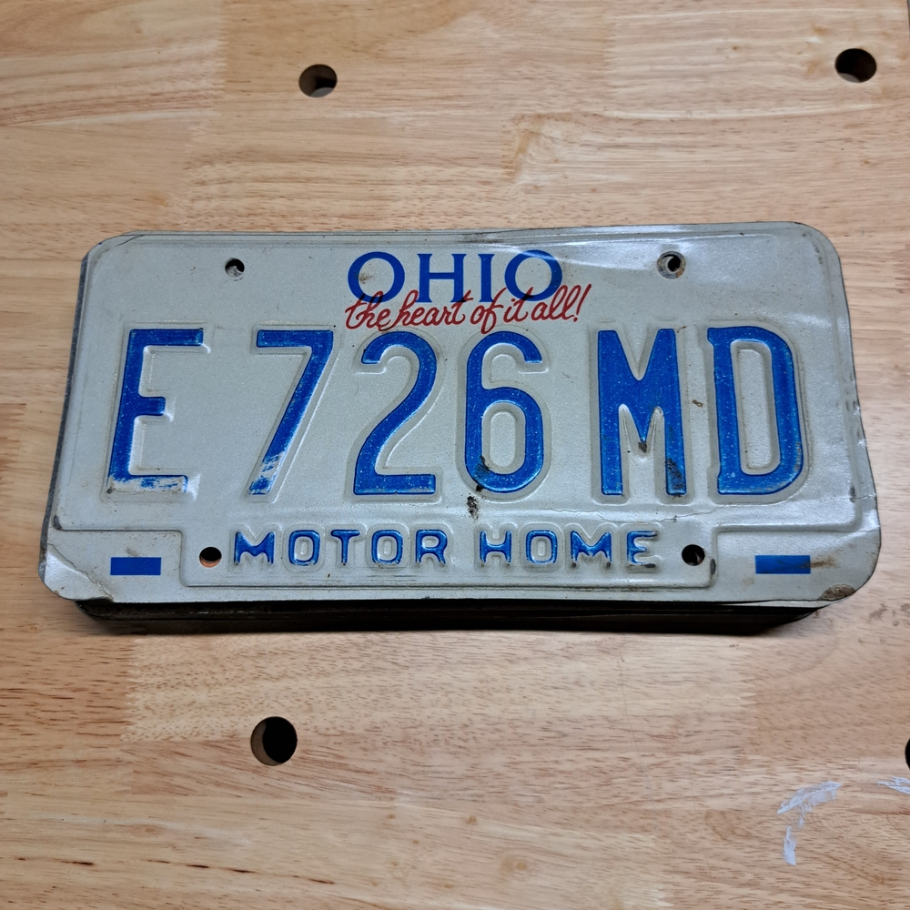 Ohio Motor Home License Plate